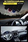 Nıssan Qasqaı (2013-2020) 3d Torpido Koruma Kılıfı - Ön Göğüs Kaplama - Siyah Şerit