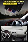 Seat Cordoba (1998-2001) 3d Torpido Koruma Kılıfı - Ön Göğüs Kaplama - Kırmızı Şerit