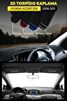 Hyundaı Accent Era (2006-2011) 3d Torpido Koruma Kılıfı - Ön Göğüs Panel Kaplama - Gri Şerit