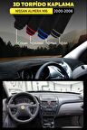 Nıssan Almera N16 (2000-2006) Uyumlu 3d Torpido Koruma Kılıfı - Ön Göğüs Kaplama - Siyah Şerit