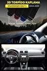 Volkswagen Golf 5 (2004-2009) 3d Torpido Koruma Kılıfı - Ön Göğüs Kaplama - Mavi Şerit