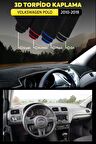 Volkswagen Polo (2010-2019) 3d Torpido Koruma Kılıfı - Ön Göğüs Kaplama - Gri Şerit