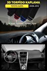 Toyota Aurıs (2006-2012) 3d Torpido Koruma Kılıfı - Ön Göğüs Kaplama - Siyah Şerit