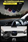 Toyota Corolla (2019-2022) 3d Torpido Koruma Kılıfı - Ön Göğüs Kaplama - Gri Şerit