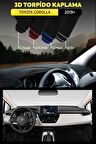 Toyota Corolla (2019-2022) 3d Torpido Koruma Kılıfı - Ön Göğüs Kaplama - Siyah Şerit