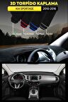Kıa Sportage (2010-2016) 3d Torpido Koruma Kılıfı - Ön Göğüs Panel Kaplama - Siyah Şerit