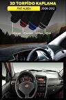 Fıat Albea (2006-2012) 3d Torpido Kılıfı Panel Koruyucu Göğüs Kaplama - Gri Şerit