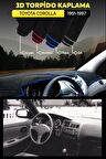 Toyota Corolla (1991-1997) 3d Torpido Kılıfı Panel Koruyucu Göğüs Kaplama - Mavi Şerit