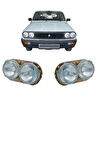 RENAULT 12 TOROS ÖN FAR SAĞ SOL TAKIM HALİNDE ÇİFT YUVARLAK MODEL ORİJİNAL FARBA