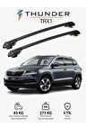 SKODA KAROQ 2017-Sonrası TRX1 Thunder Carrier Kilitli Ara Atkı Taşıyıcı Tavan Barı Gri