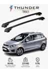 FORD GRAND C-MAX 2011-2019 TRX1 Thunder Carrier Kilitli Ara Atkı Taşıyıcı Tavan Barı Gri