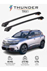 CITROEN C5 AIRCROSS 2018-Sonrası TRX1 Thunder Carrier Kilitli Ara Atkı Taşıyıcı Tavan Barı Siyah