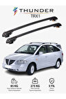 SSANGYONG RODIUS 2004-2012 TRX1 Thunder Carrier Kilitli Ara Atkı Taşıyıcı Tavan Barı Siyah