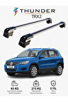 VOLKSWAGEN TIGUAN 2007-2016 TRX2 Thunder Carrier Kilitli Ara Atkı Taşıyıcı Tavan Barı Gri