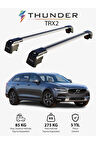 VOLVO XC40 2018-Sonrası TRX2 Thunder Carrier Kilitli Ara Atkı Taşıyıcı Tavan Barı Gri