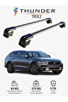 VOLVO V90 2017-Sonrası TRX2 Thunder Carrier Kilitli Ara Atkı Taşıyıcı Tavan Barı Gri