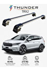 SKODA ENYAQ iV 2020-Sonrası TRX2 Thunder Carrier Kilitli Ara Atkı Taşıyıcı Tavan Barı Gri