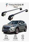 HYUNDAI TUCSON 2018-Sonrası TRX2 Thunder Carrier Kilitli Ara Atkı Taşıyıcı Tavan Barı Gri