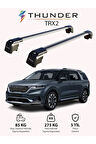 KIA GRAND SEDONA 2015-2021 TRX2 Thunder Carrier Kilitli Ara Atkı Taşıyıcı Tavan Barı Gri