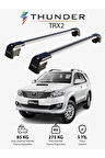TOYOTA FORTUNER 2015-Sonrası TRX2 Thunder Carrier Kilitli Ara Atkı Taşıyıcı Tavan Barı Gri