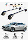 VOLVO V60 2011-2018 TRX2 Thunder Carrier Kilitli Ara Atkı Taşıyıcı Tavan Barı Gri