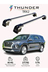HYUNDAI PALISADE 2020-Sonrası TRX2 Thunder Carrier Kilitli Ara Atkı Taşıyıcı Tavan Barı Siyah