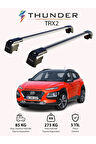 HYUNDAI KONA 2017-Sonrası TRX2 Thunder Carrier Kilitli Ara Atkı Taşıyıcı Tavan Barı Siyah