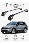 VOLKSWAGEN TIGUAN 2016-Sonrası TRX2 Thunder Carrier Kilitli Ara Atkı Taşıyıcı Tavan Barı Siyah