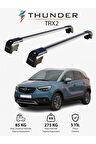 OPEL CROSSLAND X 2017-2020 TRX2 Thunder Carrier Kilitli Ara Atkı Taşıyıcı Tavan Barı Siyah