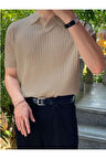 Erkek Fitilli Polo Yaka Triko T-Shirt
