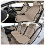 Keten Cepli Araç Ön Arka Koltuk Koruyucu Minder Kılıf | Sırt Dayanmalı 5'Li Araba Koltuk Minderi