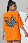 Uyguntarz Unisex Kelebek Sırt Baskılı T-shirt