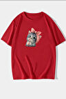 Uyguntarz Unisex Sevimli Kedi Tasarım T-shirt