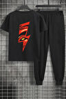 Uyguntarz Unisex Yıldırım Baskılı 2'li Eşofman Takımı