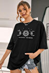 Uyguntarz Unisex Sun Moon Baskılı T-shirt