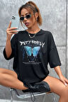 Uyguntarz Unisex Blue Butterfly Baskılı T-shirt