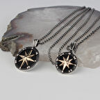 925 AYAR GÜMÜŞ Erkek Kadın PUSULA KOLYE KOMBİNİ