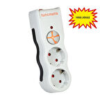 Tunçmatik İkili Akım Korumalı Priz Anahtarlı Beyaz TSK519021 (1050 JOULE)