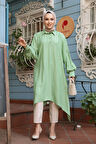 Asimetrik Detaylı Mint Tesettür Tunik 615MINT