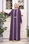 Elbiseli Lila Tesettür İkili Takım 76852LILA