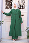 Ceketli Yeşil Tesettür İkili Takım 76521Y