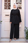 Düğmeli Siyah Tesettür İkili Takım 30431S