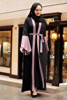 Kolları Detaylı Gül Kurusu Tesettür Abaya 55510GK