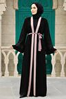 Kemerli Somon Tesettür Abaya 55440SMN