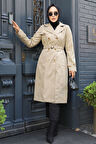 Kemerli Bej Tesettür Trençkot 60500BEJ