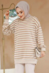 Çizgili Vizon Tesettür Tunik 30175V