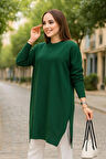 Zümrüt Yeşili Tesettür Kazak Tunik 17203ZY