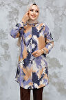 Desenli Camel Tesettür Tunik 11724C