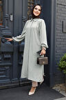 Düğmeli Gri Tesettür Tunik 41401GR