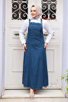 Kot Lacivert Tesettür Jile Elbise 19131L